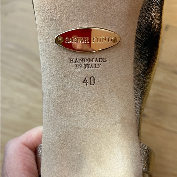 Sarah Flint Perfect Block Sandal 60 Gold Nappa 40 9/9.5 - Picture 11 of 13